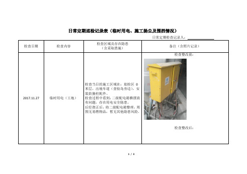 日常巡检记录表-(临时用电、施工扬尘、施工围挡)