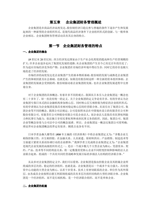 第五章   企业集团财务管理概述