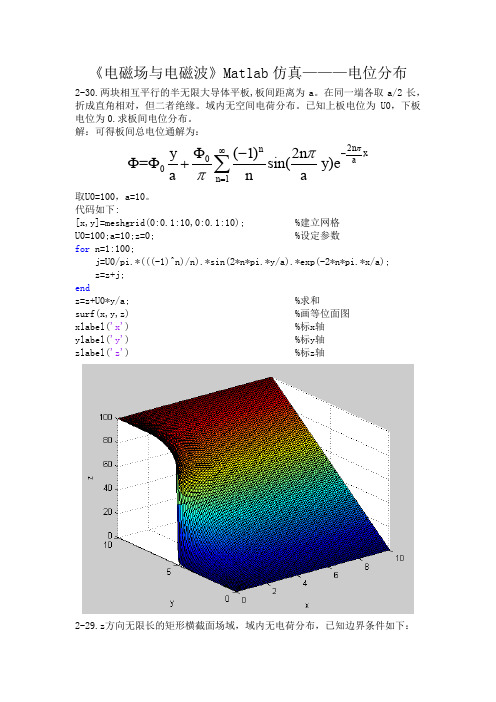 电磁场与电磁波Matlab仿真