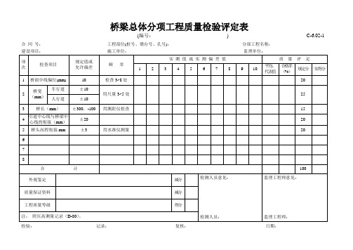 高速公路表格资料：C-6.02-1 桥梁总体分项