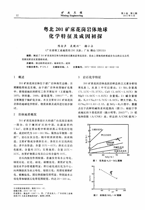 粤北201矿床花岗岩体地球化学特征及成因初探