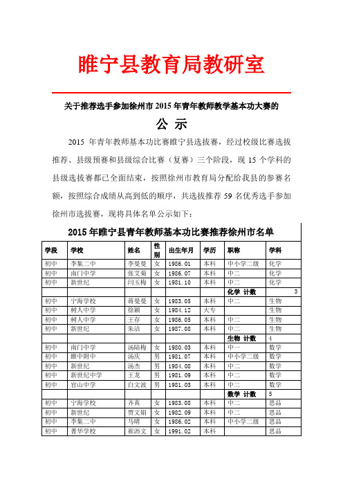 睢宁县教育局教研室