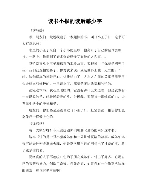 读书小报的读后感少字