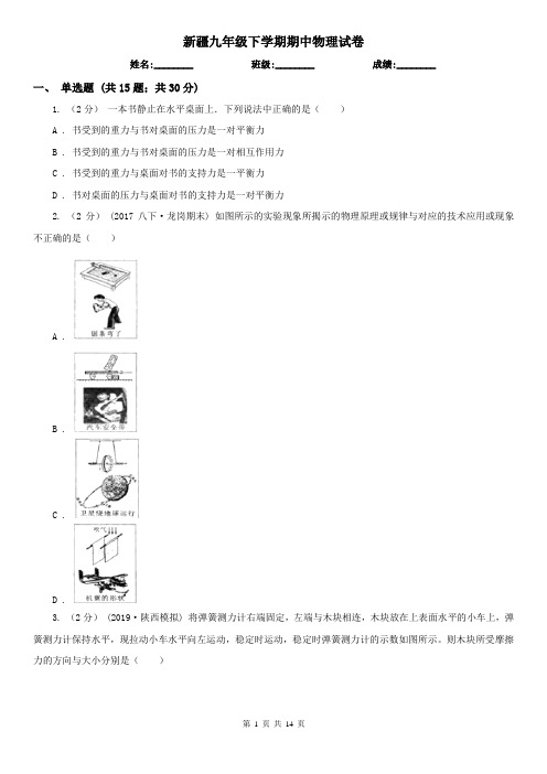 新疆九年级下学期期中物理试卷