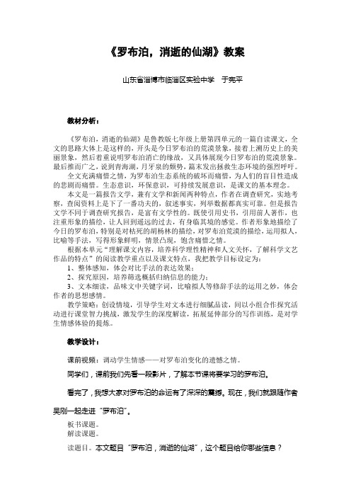 《罗布泊,消逝的仙湖》教案