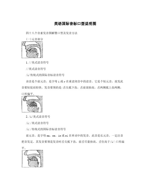 英语国际音标口型说明图