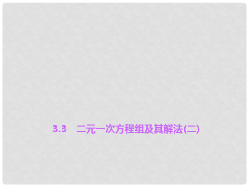 七年级数学上册 3.3 二元一次方程组及其解法(二)习题