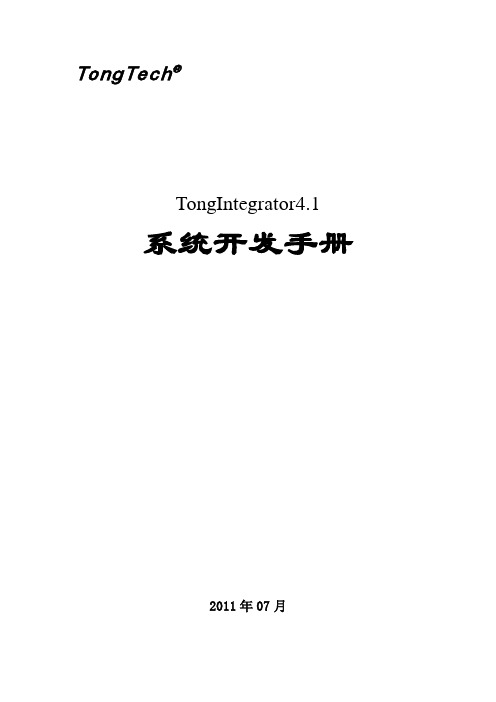 TongIntegrator4.1系统开发手册