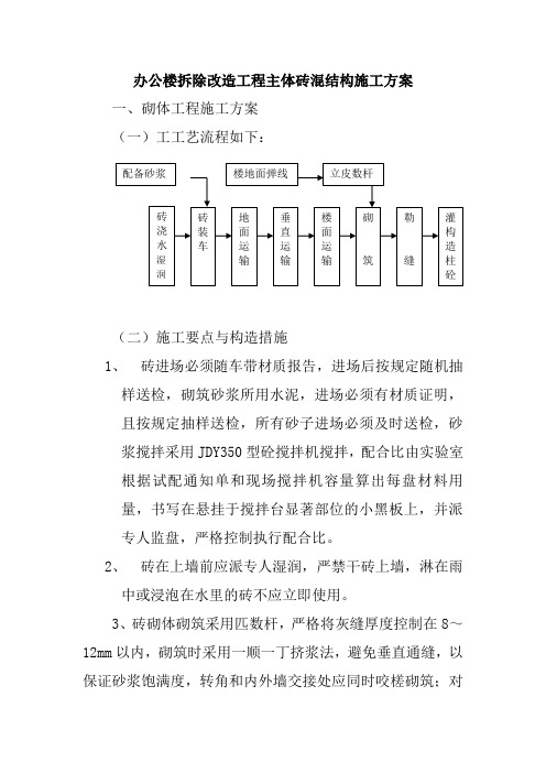 办公楼拆除改造工程主体砖混结构施工方案