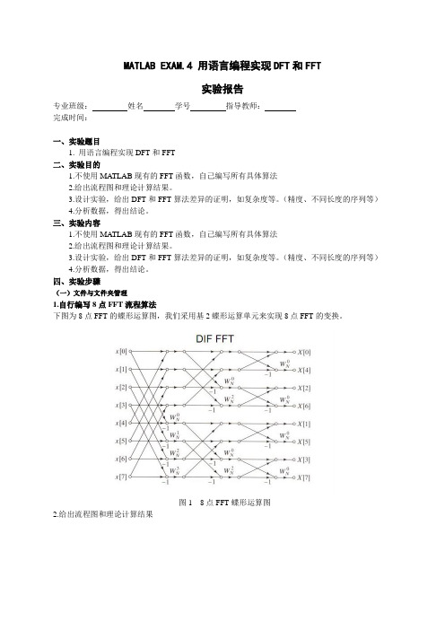 简单FFT实验报告Matlab