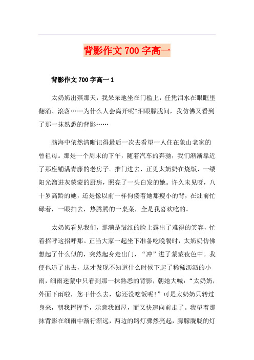 背影作文700字高一