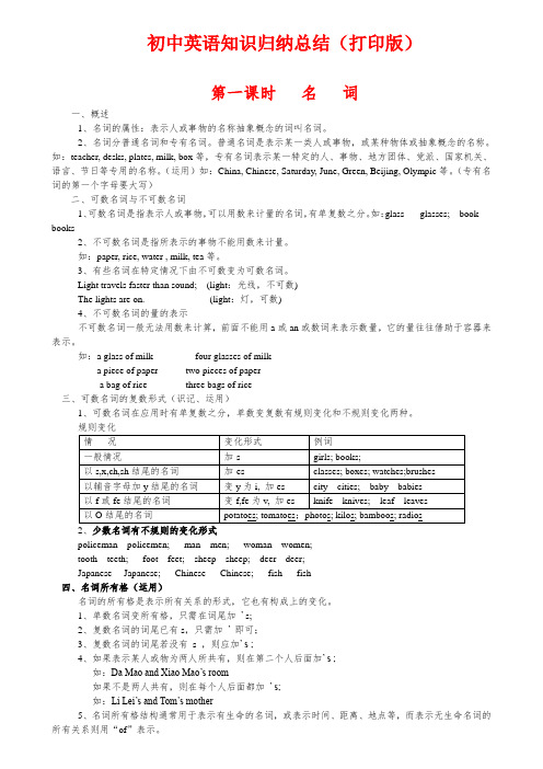 (超详)初中英语知识点归纳汇总