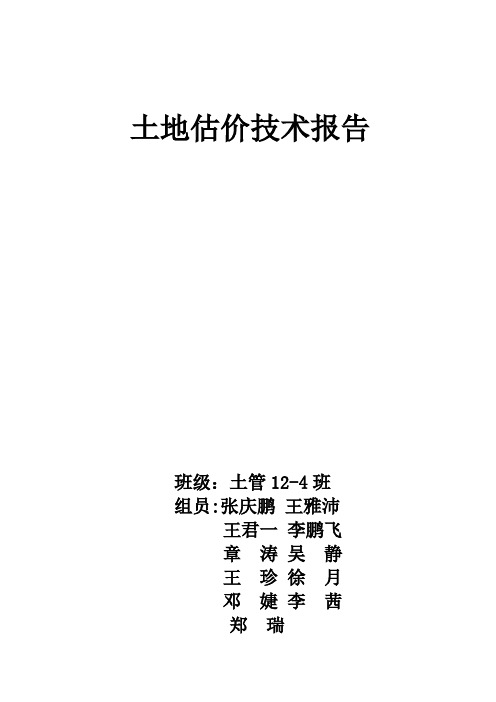 郑州市金水区出让项目土地使用权抵押价格评估技术报告