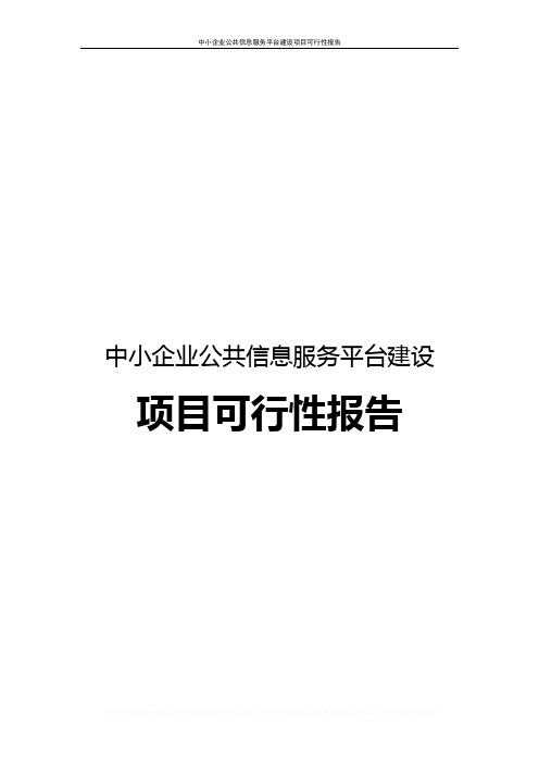 中小企业公共信息服务平台建设项目可行性报告