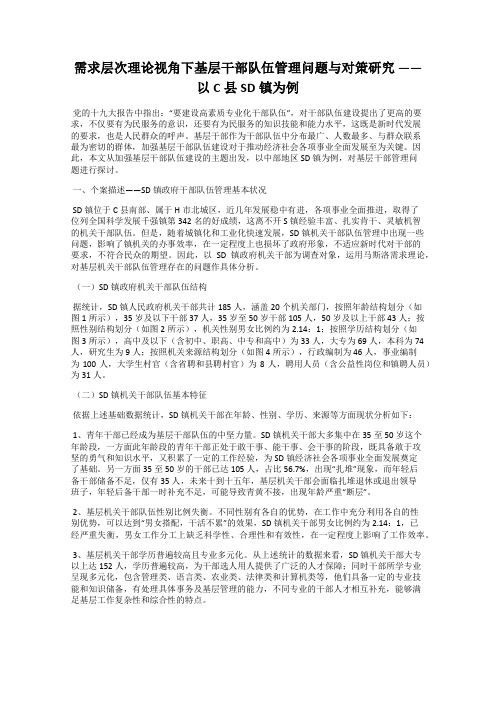 需求层次理论视角下基层干部队伍管理问题与对策研究 ——以C县SD镇为例