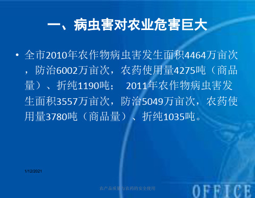 农产品质量与农药的安全使用培训课件