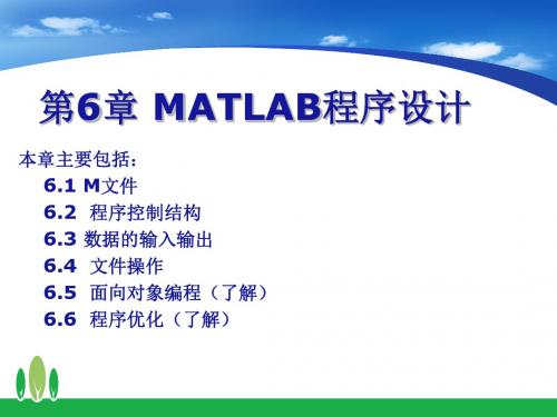 第6章 MATLAB程序设计