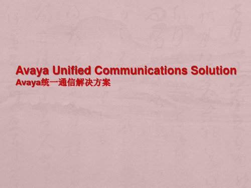 Avaya统一通信解决方案