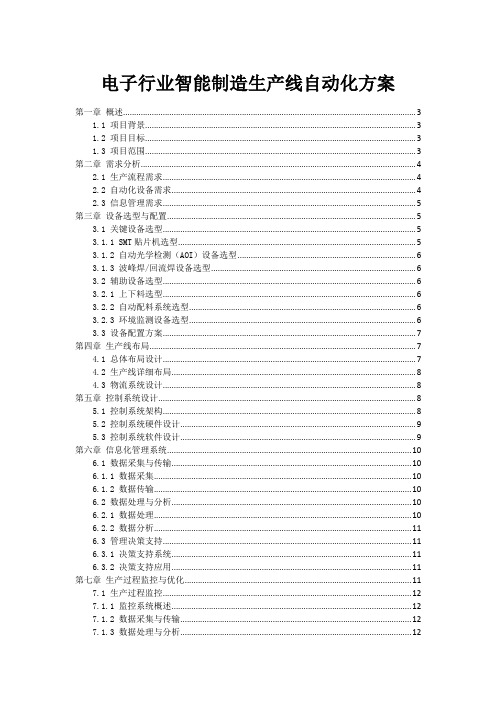 电子行业智能制造生产线自动化方案