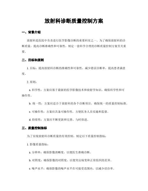 放射科诊断质量控制方案