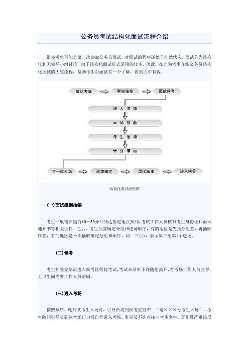 公务员考试结构化面试流程介绍