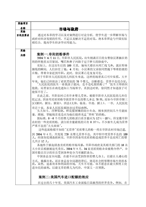 西方经济学实验报告