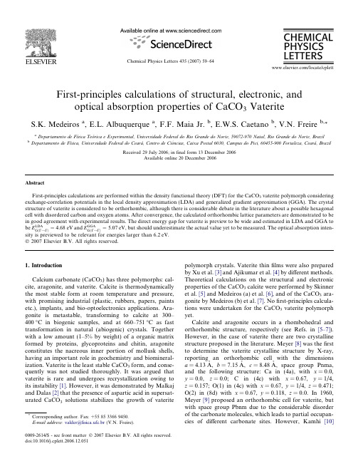 First-principles calculations of optical absorption properties of CaCO3______ Vaterite