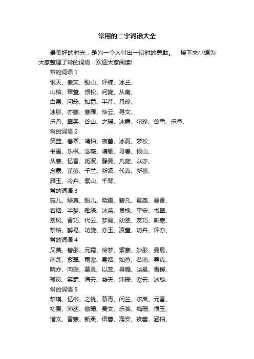 常用的二字词语大全