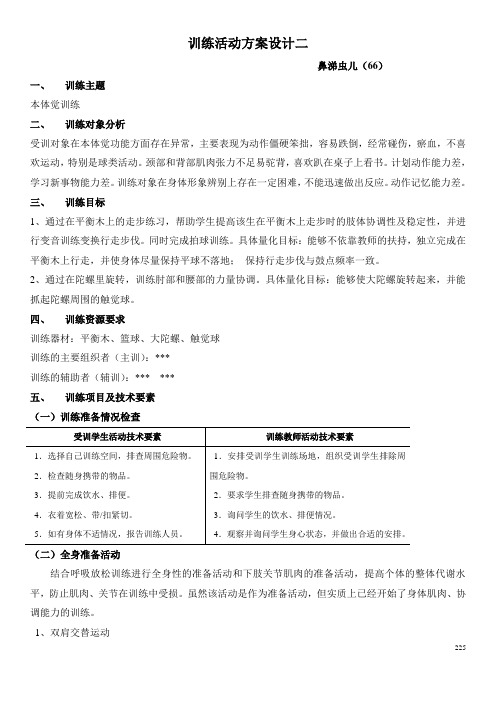 特殊儿童感统训练活动方案设计 二