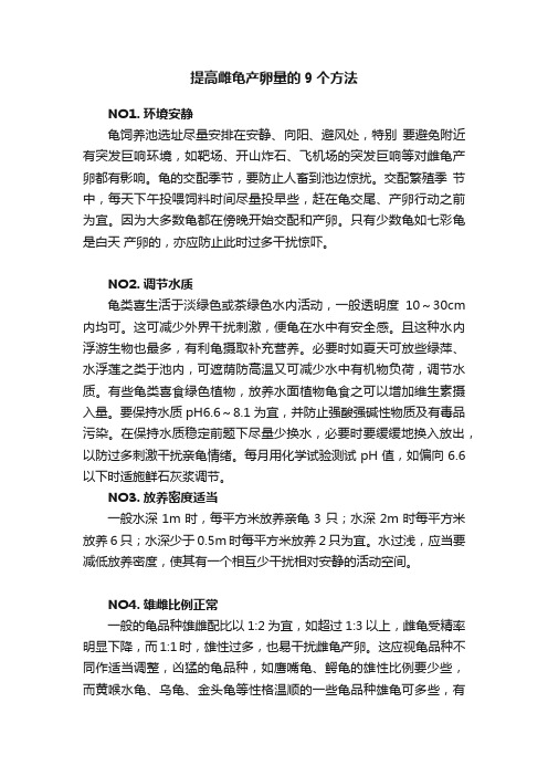 提高雌龟产卵量的9个方法