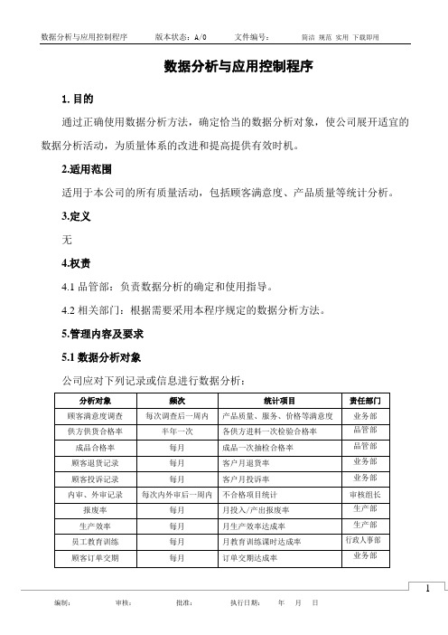 数据分析与应用控制程序