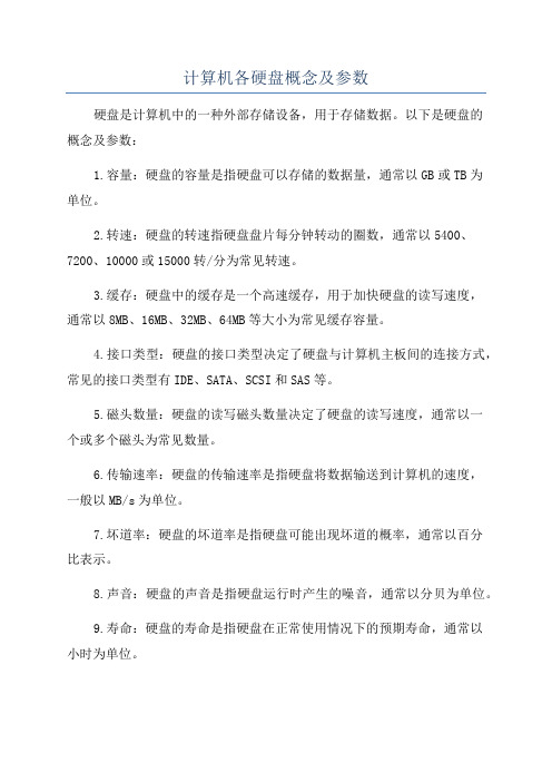 计算机各硬盘概念及参数