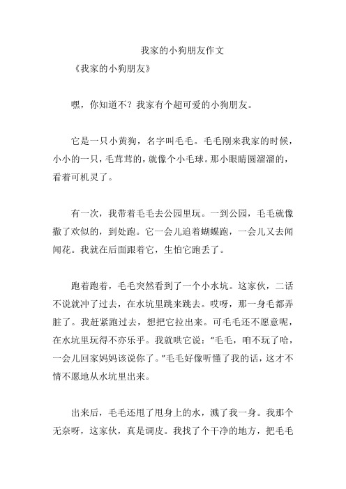 我家的小狗朋友作文