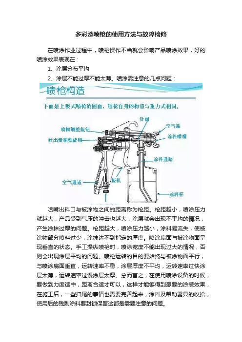 多彩漆喷枪的使用方法与故障检修