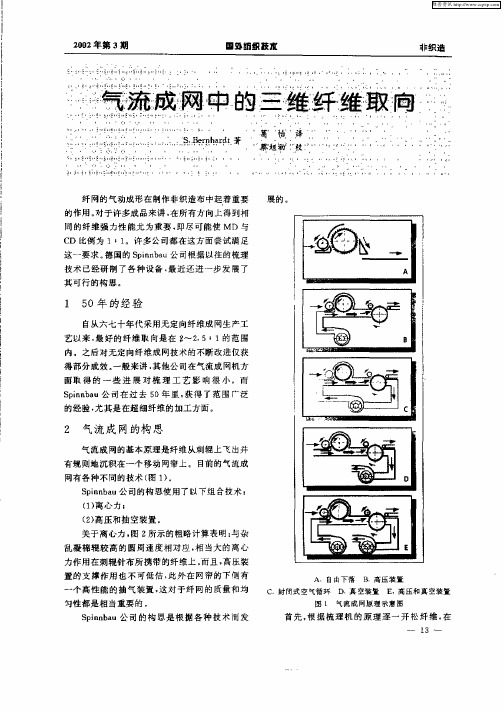 气流成网中的三维纤维取向