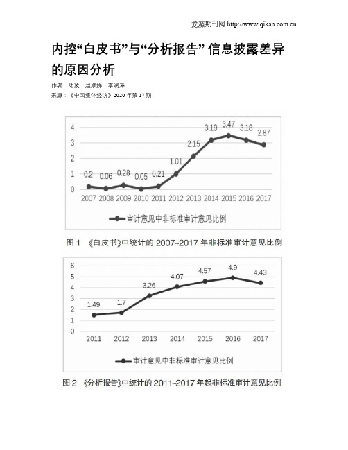 内控“白皮书”与“分析报告” 信息披露差异的原因分析