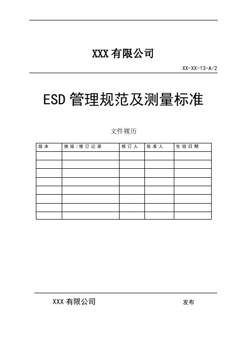 ESD静电防护管理规范及测量标准