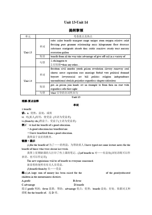 2011高考英语一轮复习教学案大纲版：BookII Unit13