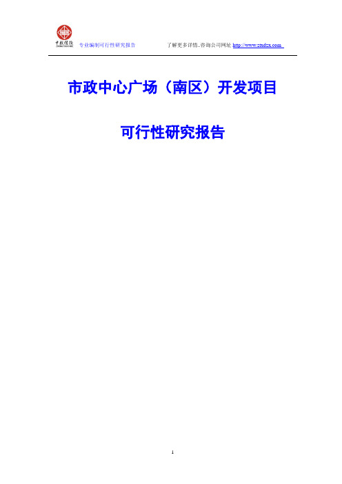 市政中心广场(南区)开发项目可行性研究报告