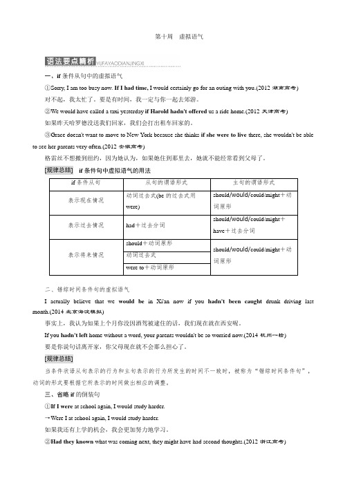 2017届英语高考(江苏专用)第一轮复习语法专题：虚拟语气