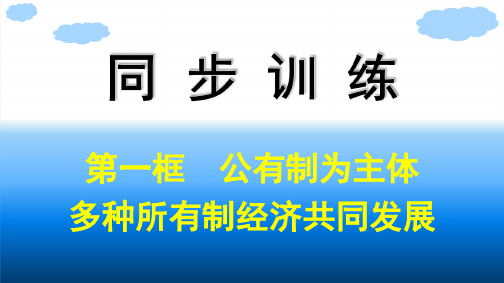 高中思想政治必修第二册精品课件 第1课我国的生产资料所有制 第1框公有制为主体多种所有制经济共同发展