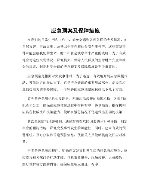 应急预案及保障措施