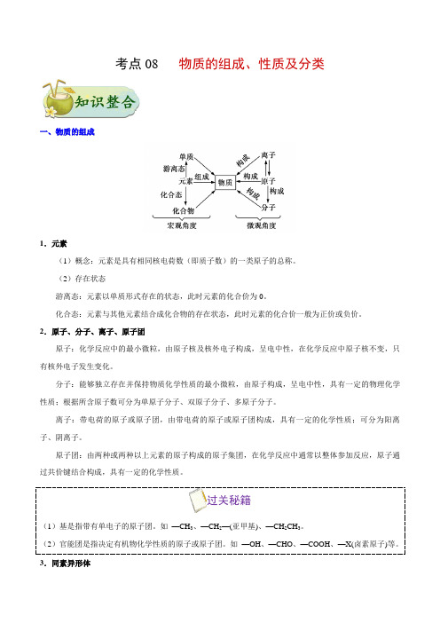 物质的组成、性质及分类-高考化学专题