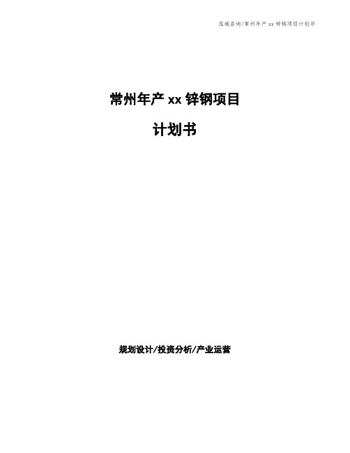 常州年产xx锌钢项目计划书