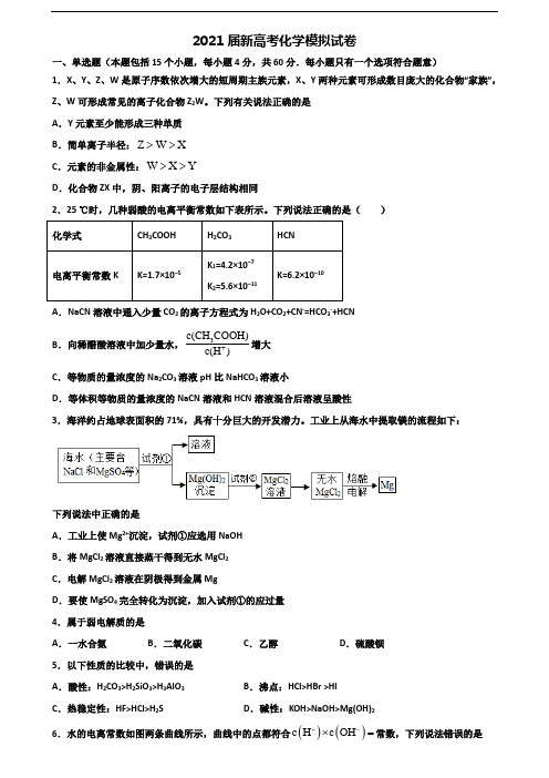 辽宁省阜新市2019-2020学年高考化学经典试题