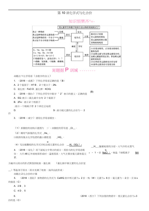 中考化学复习主题二物质构成的奥秘化学式与化合价专题练习