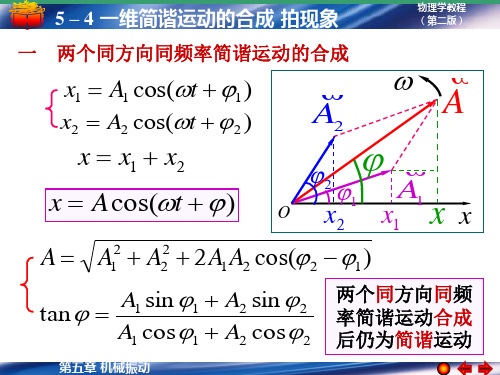 大学物理第五章5-4 一维简谐运动的合成 拍现象