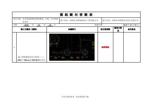 图纸疑问答疑表(范例)