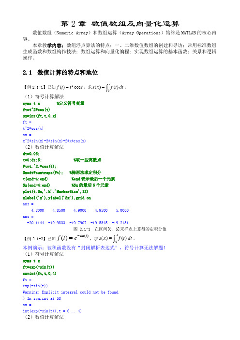 matlab数值数组及向量化运算