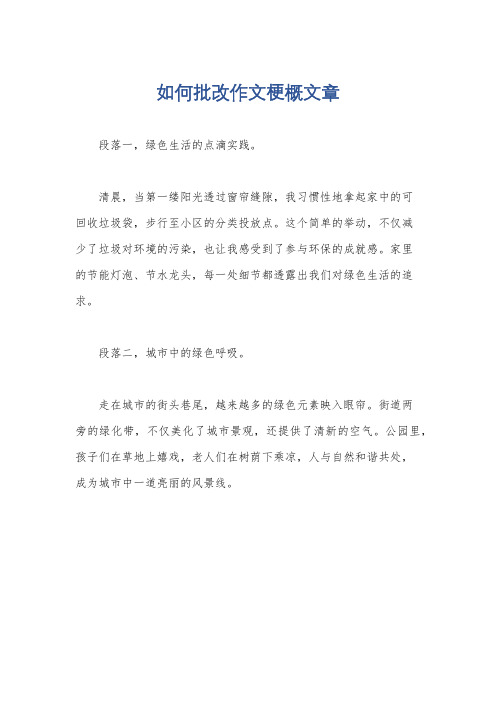 如何批改作文梗概文章